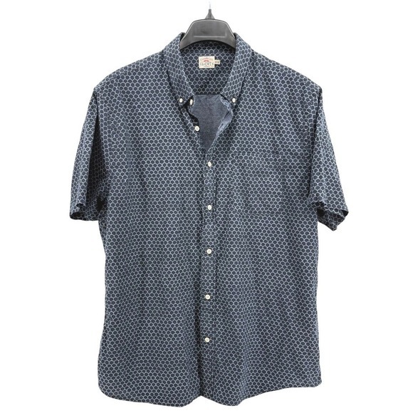 Faherty Brand Other - Faherty Shirt Mens XXL Pre-Owned‎ Blue/Gray Geometric Pattern Organic Cotton